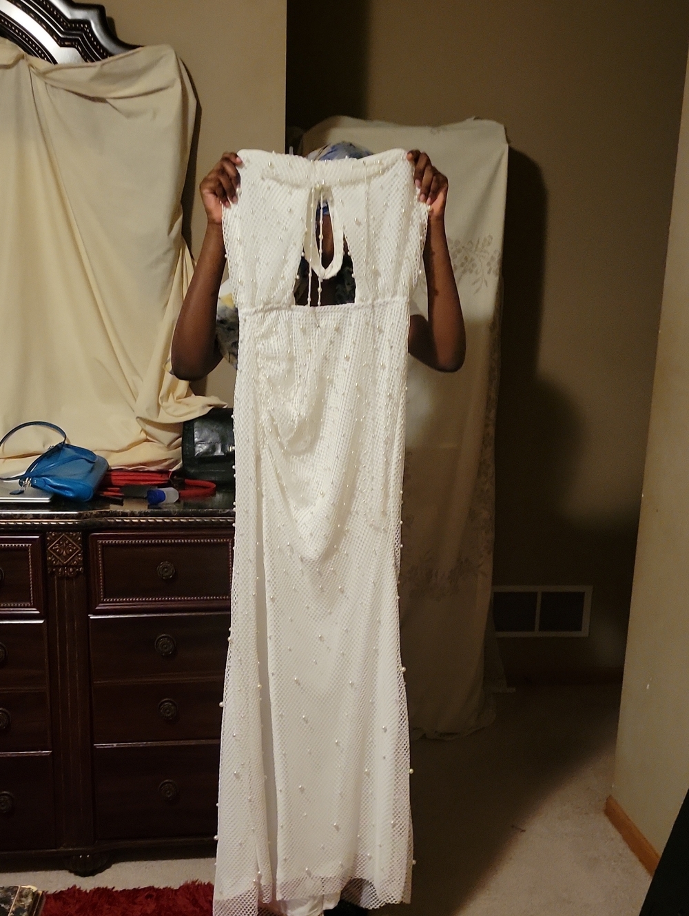 Banjul Ivory Beaded Maxi Dress